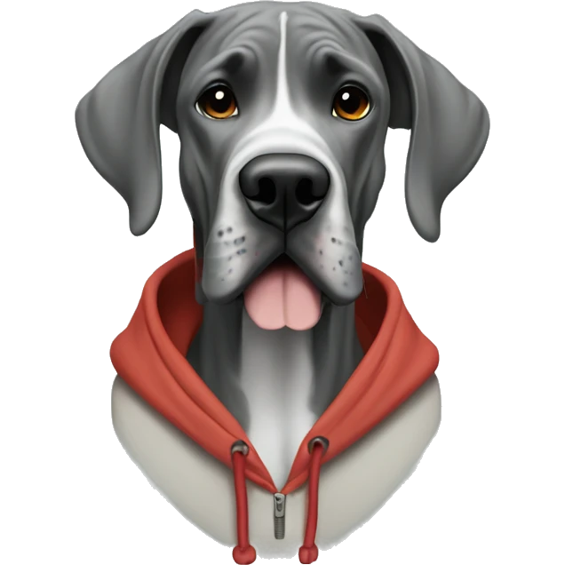 Great Dane in hoodie emoji