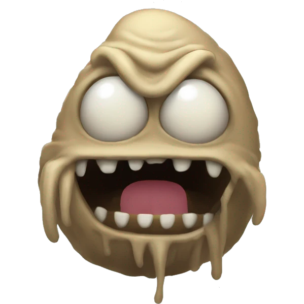 scary creature pooping while smiling emoji