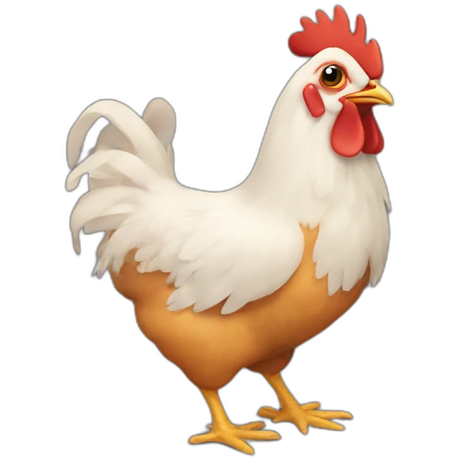 Chicken with chickens for feet emoji