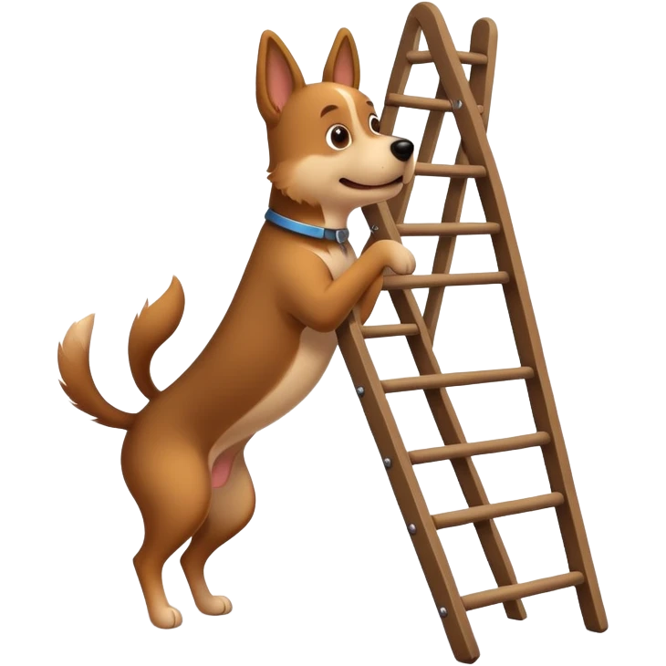 Dog holding a ladder emoji