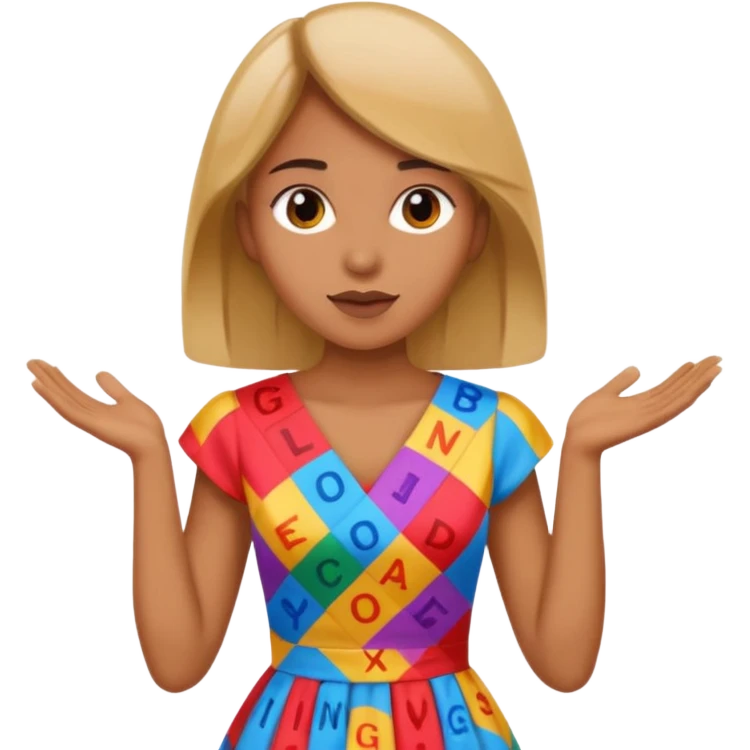 a woman is talking and English letters are coming out emoji