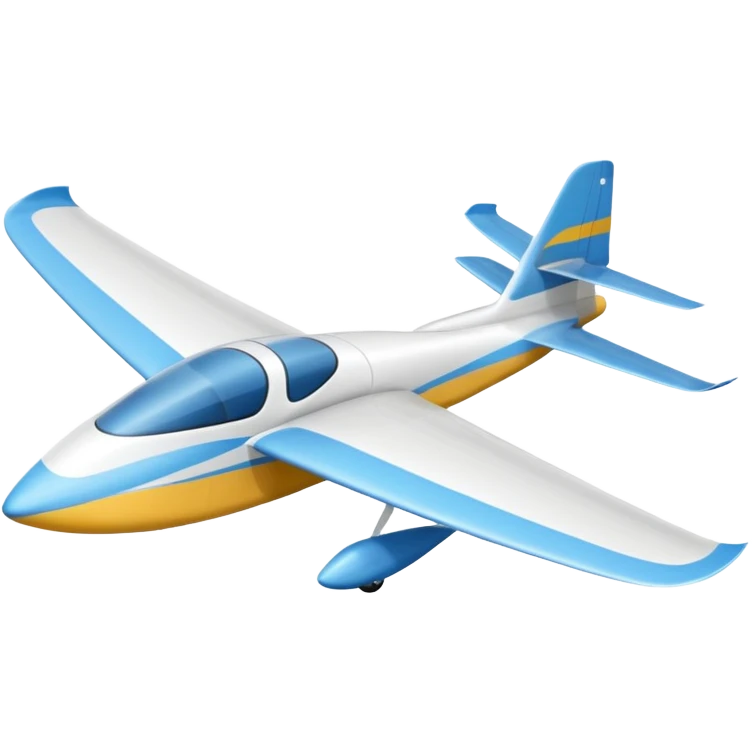 glider, large wingspan, full white, 1 seat, no engine, no landing gear emoji
