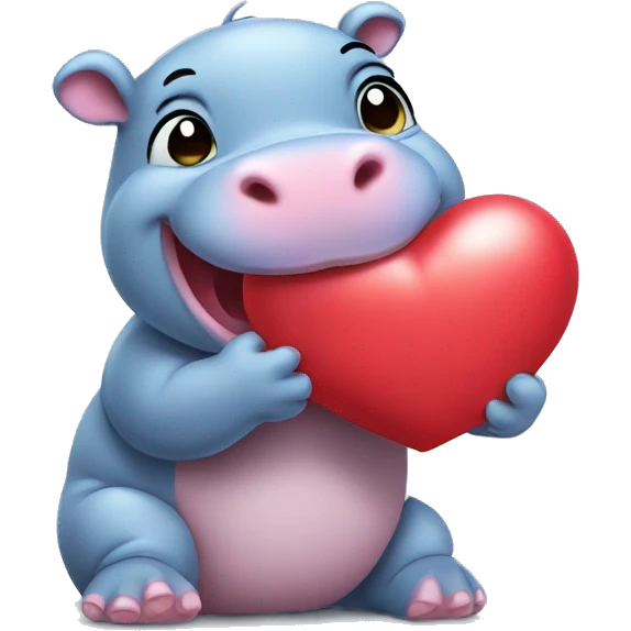 baby hippo blowing a heart emoji