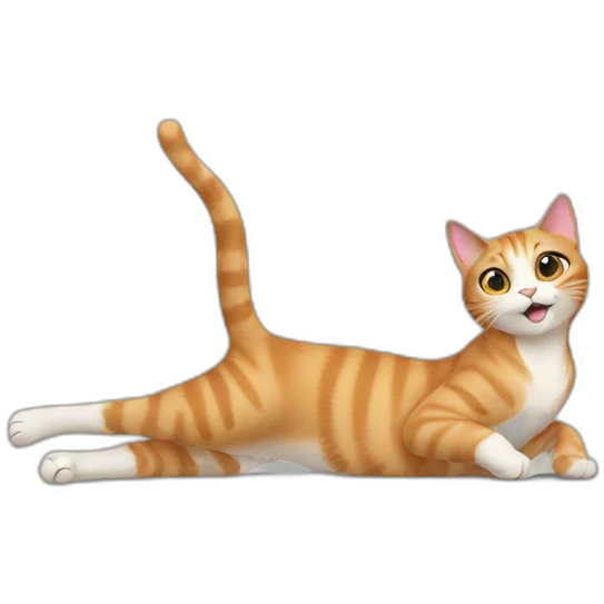 cat stretching emoji