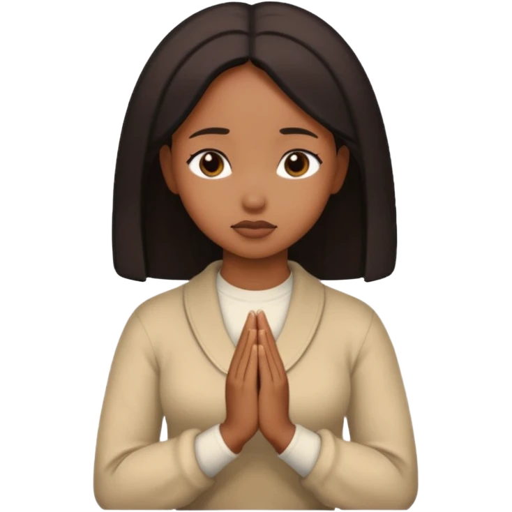 Black women praying emoji