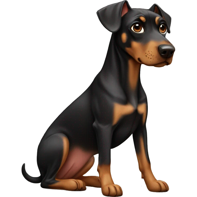 Doberman and light pug emoji