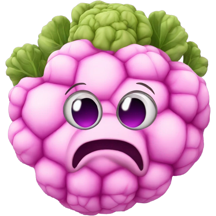pink cauliflower looking in mirror emoji