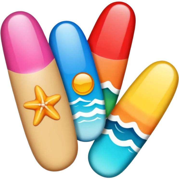 beach nails  emoji