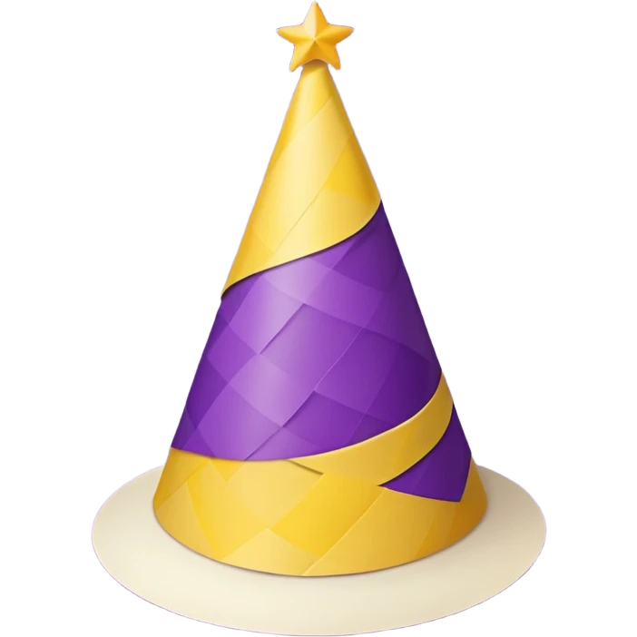 simple birthday hat, yellow with purple zigzags emoji