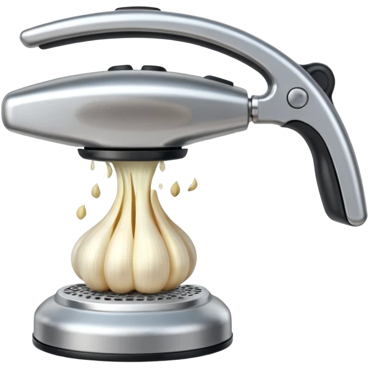 garlic being pressed in a garlic press emoji