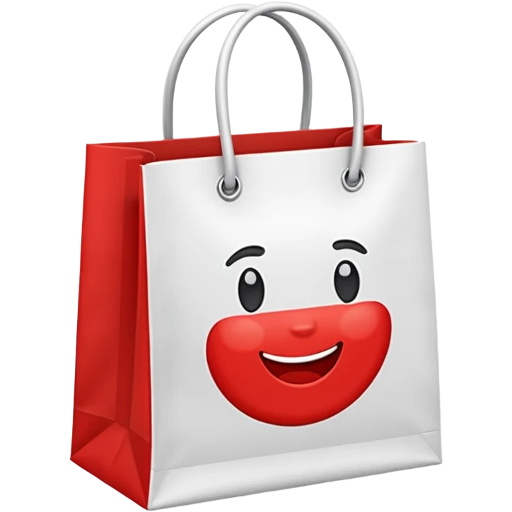 Bata store bag white and red emoji