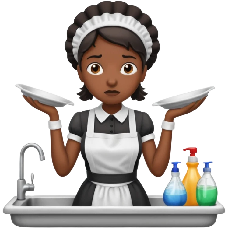 Maid pissed off about dishes in the sink emoji