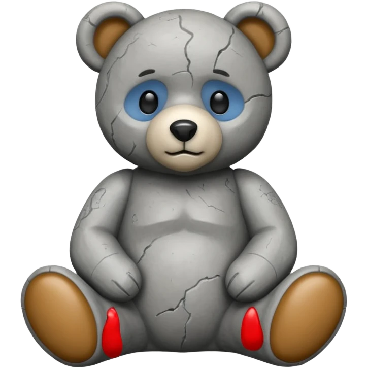 statue of teddy bear in grey color  emoji