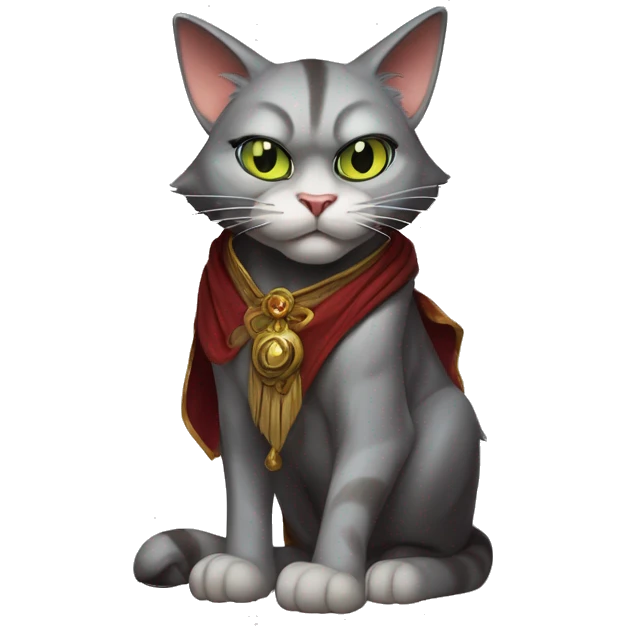  Warcraft cat in Uncle Scrooge style, mysterious eyes, intricate lips, masterpiece pose emoji