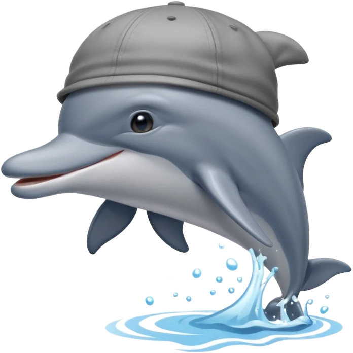Dolphin emoji combination with a cap emoji