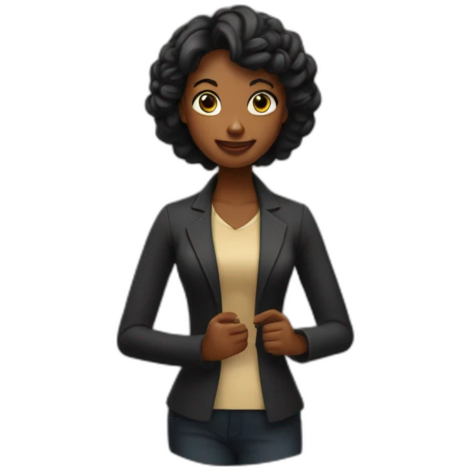 Maman noir avec des loks  emoji