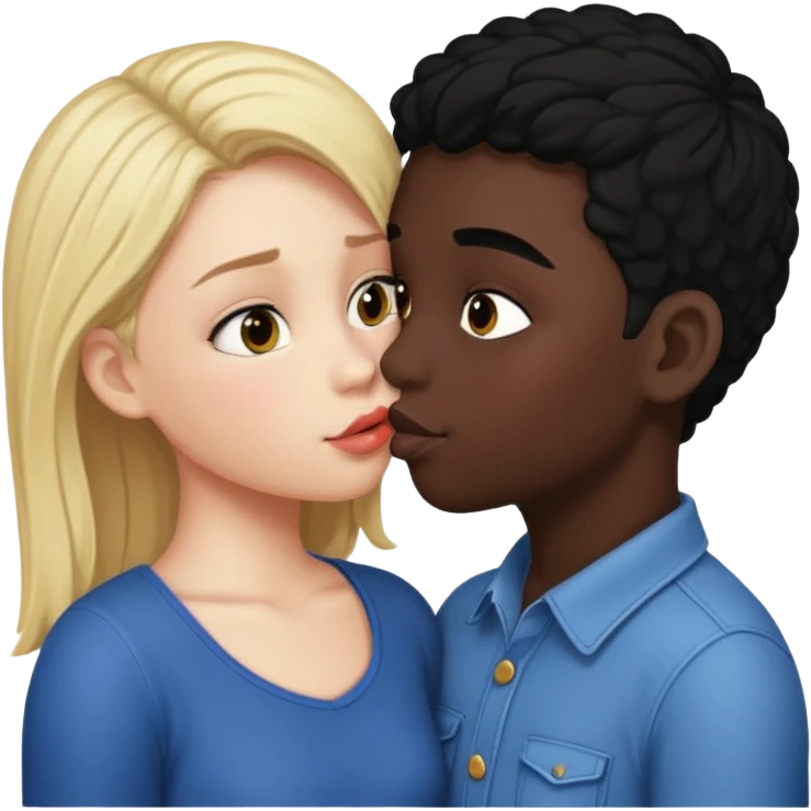 With boy kisses black girl emoji