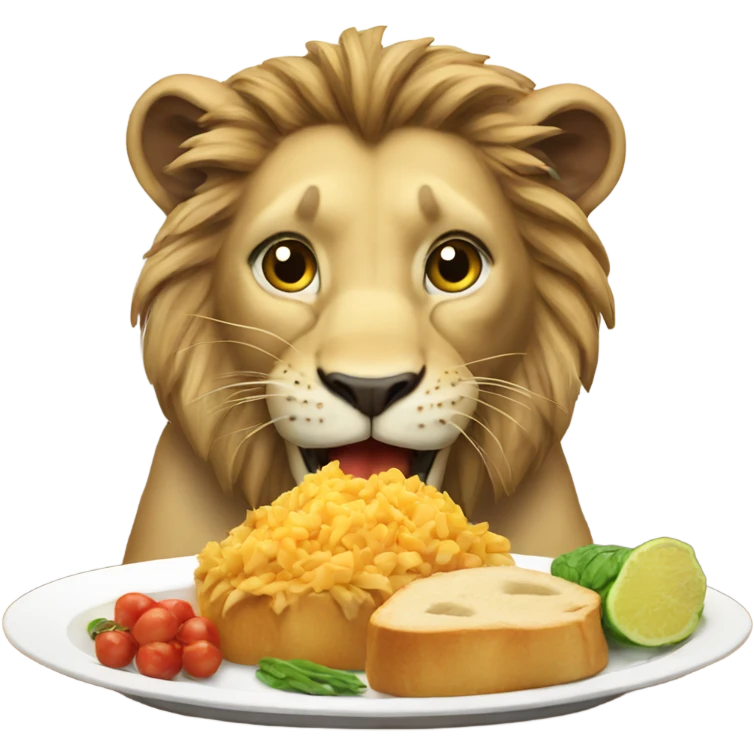 Lion eating emoji
