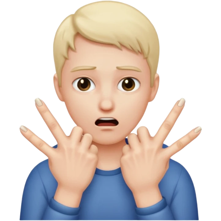 two hands making a choking gesture with no person emoji