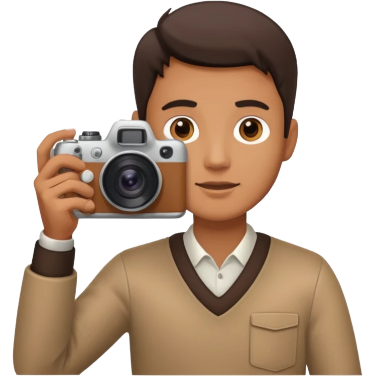  مرد دوربین به دست می‌خوام چهره دیده نشه انگار داره عکس میگیره  emoji