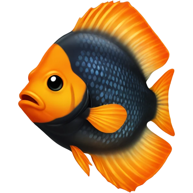 Oscar fish black and Orange  emoji