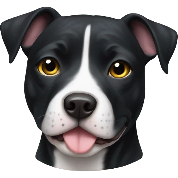 Black staffy white stripe emoji