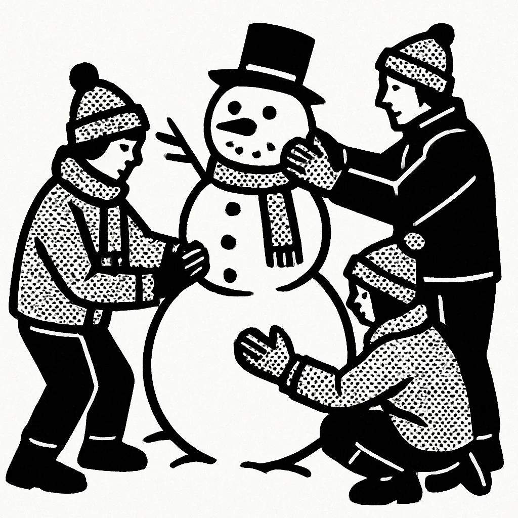 people making a snowman emoji