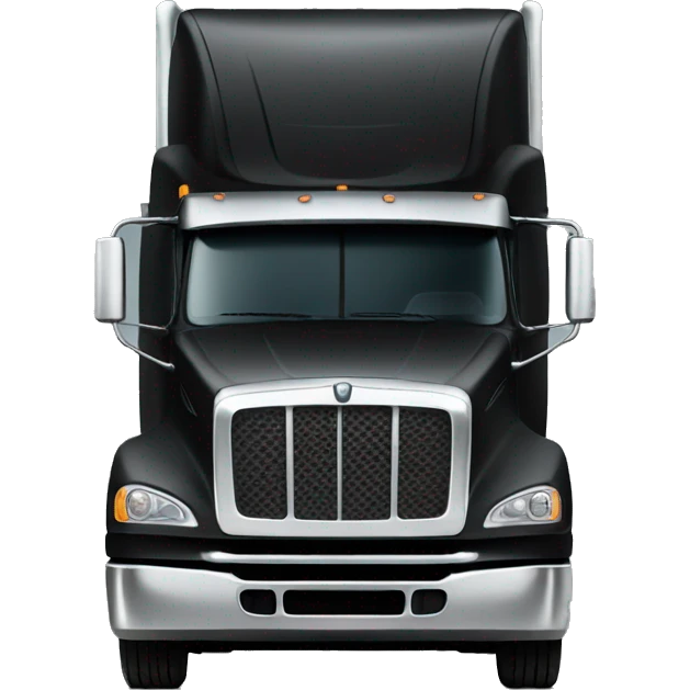 Black semi truck  emoji