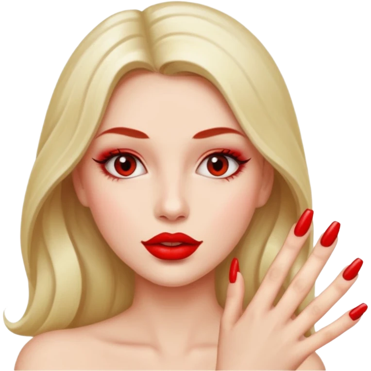 Girly pop with extra Long nails and big lips emoji