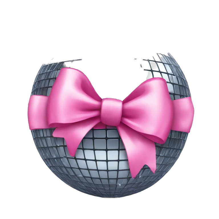 Disco ball with pink bow  emoji