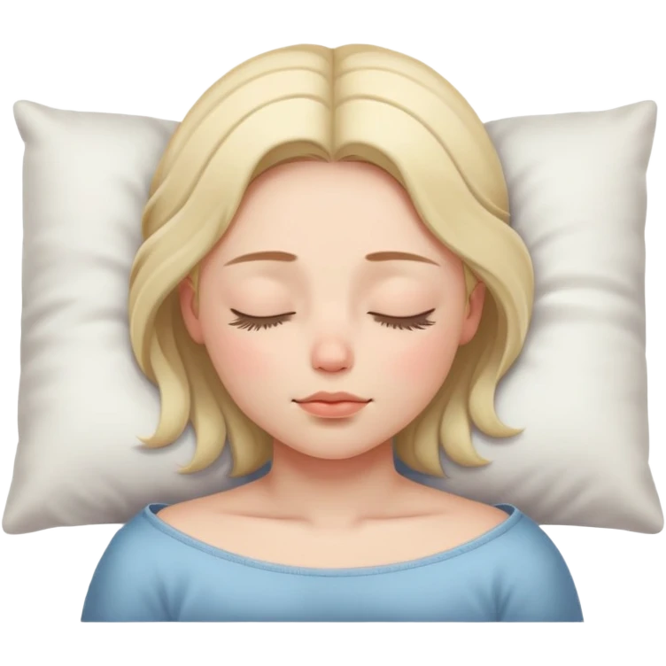 sleeping girl with closed eyes peaceful expression emoji