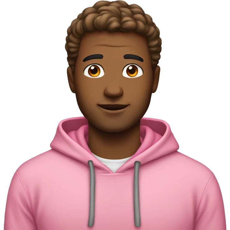 A white guy in a pink hoodie emoji