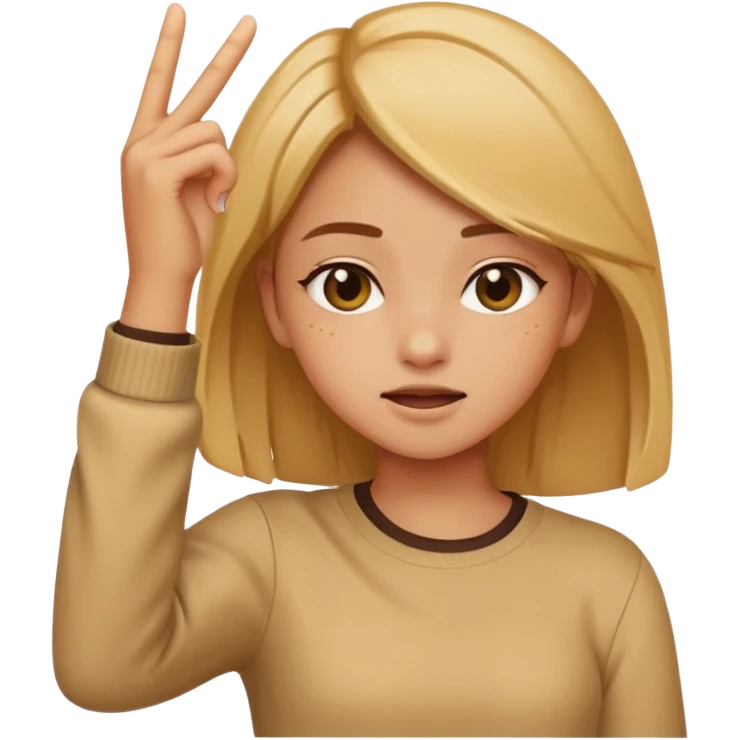 Girl dabbing emoji