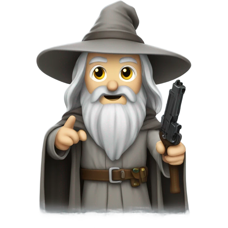 Gandalf with a pistol emoji
