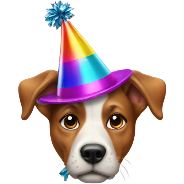 Dog with a party hat in boots emoji
