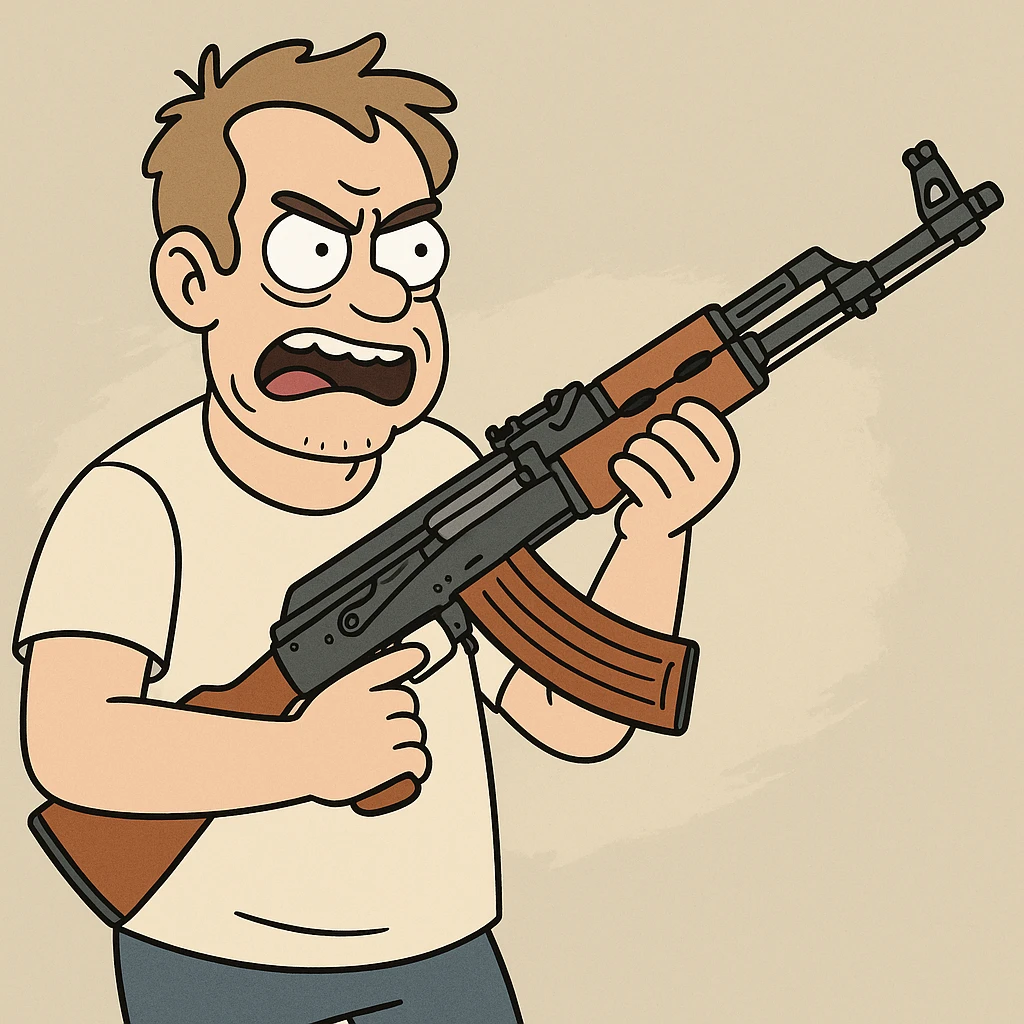 cartoon style AK-47 assault rifle emoji