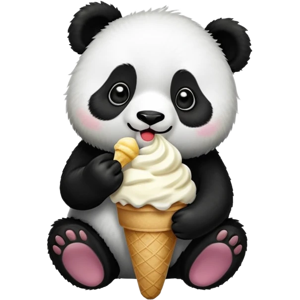 Panda eating ice cream emoji
