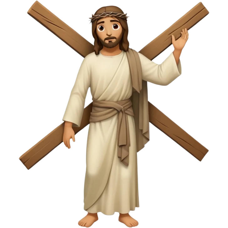 Jesus carrying the cross, fullbody, minimal details emoji