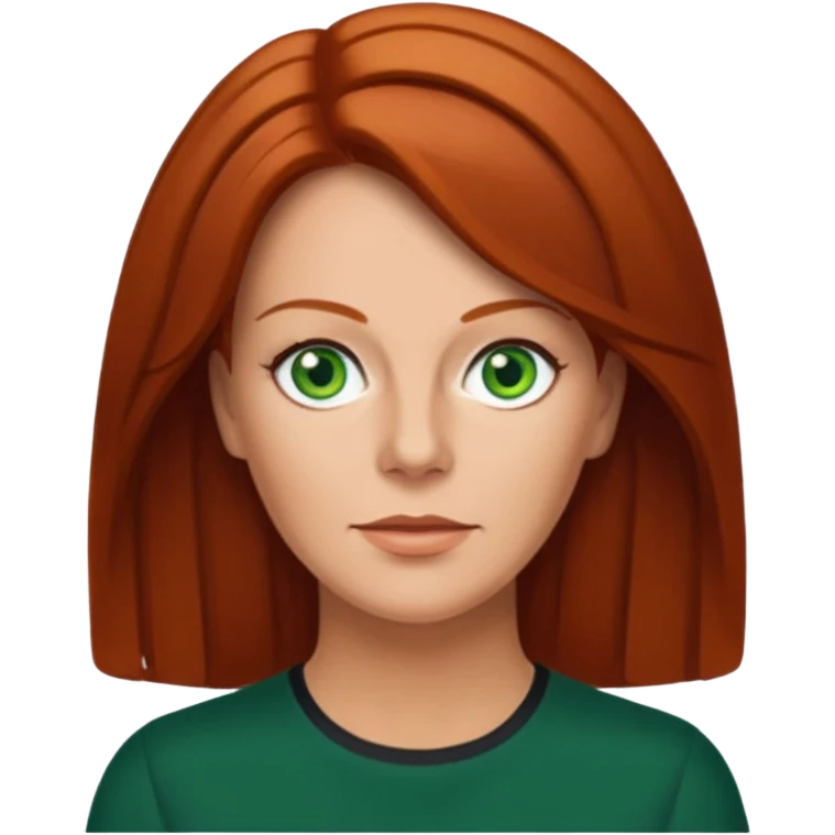 Anni-Frid Lyngstad with green eyes, reddish-brown hair emoji