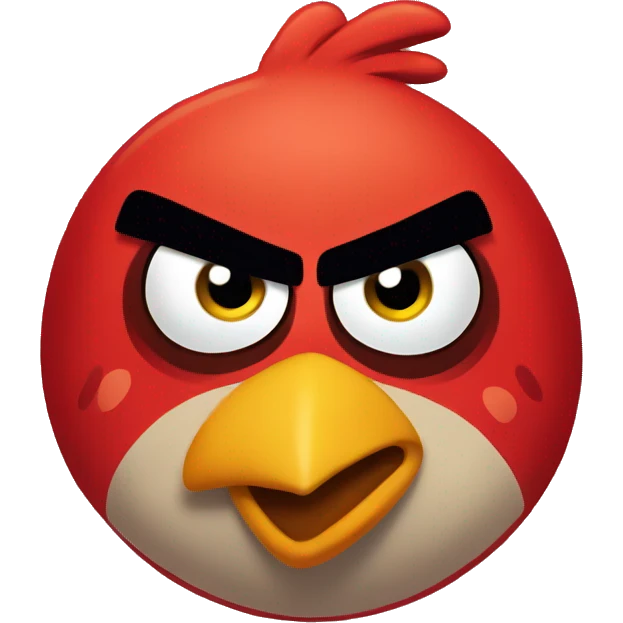 Red color angry bird  emoji