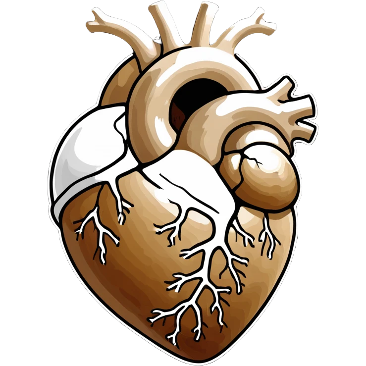 An anotomic heart composed of coffee  emoji