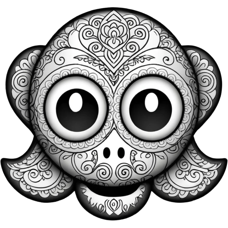 Black and white doodle  emoji