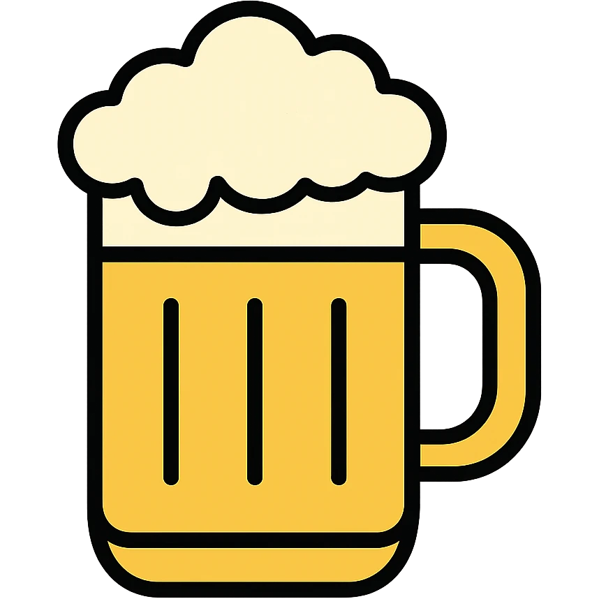 beer mug icon, simple and recognizable, modern icon style, clean lines emoji