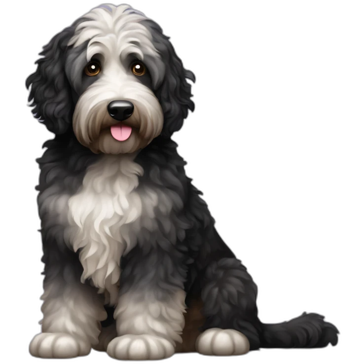 Black dark merle labradoodle emoji