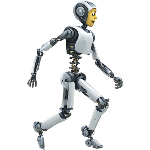 running person with mechnincal legs emoji