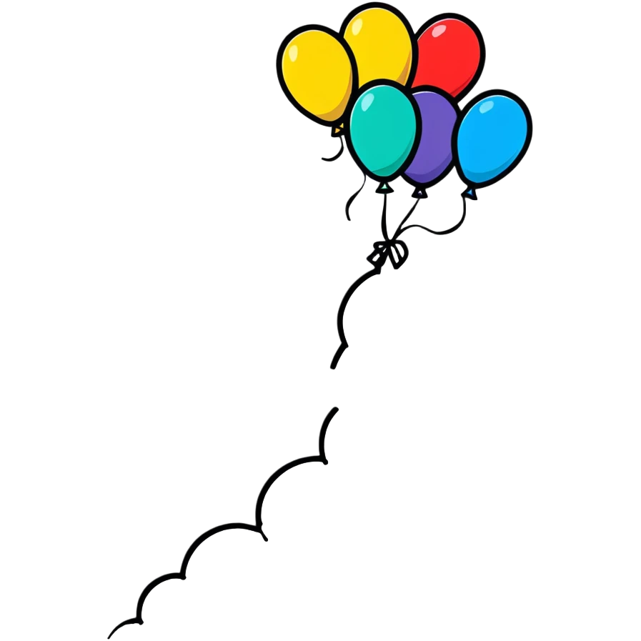Bunch of bright colorful balloons rising into the sky emoji
