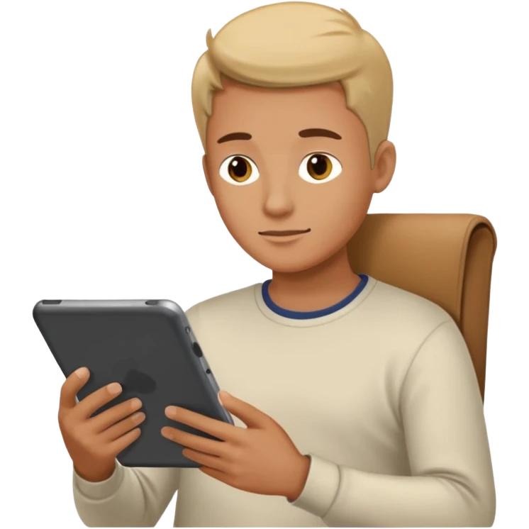 person reading on a tablet emoji