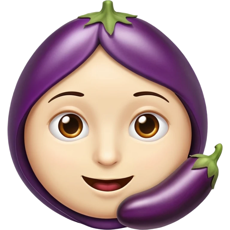 face eating an aubergine (eggplant) emoji