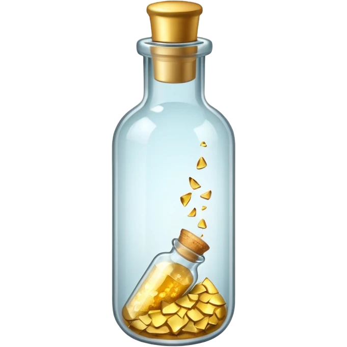 A Message Bottle, gold inside emoji