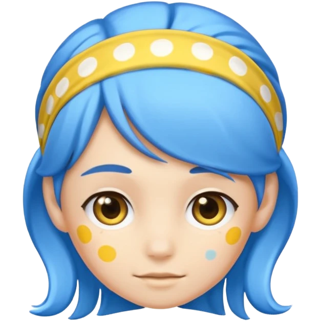 blue hairband with yellow spots, simple and clear emoji